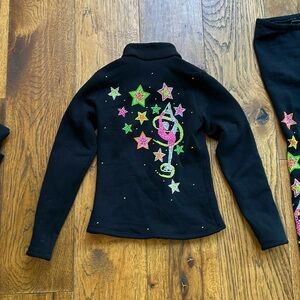 Figure Skating jacket and pants Ice Fire Child Large fleece lined